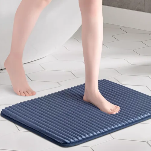 Miniatura 12 de FRESHMINT - Alfombra de baño de espuma viscoelástica ultrasuave con carbón activado, 17 x 24 pulgadas, tapete para baño antideslizante, alfombras