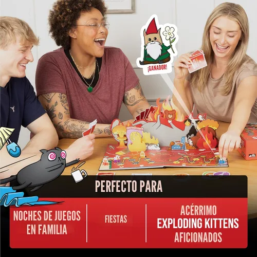 Miniatura 7 de Exploding Kittens: El Juego de Mesa - El Juego de Fiesta Lleno de Acción para Celebrar el 10º Cumpleaños - 2-6 Jugadores a Partir de 7 Años - Ideal