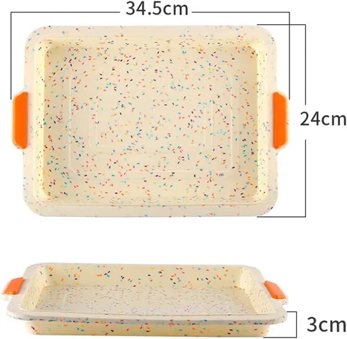 Miniatura 2 de CANDeal Bandeja de silicona para hornear con forro reutilizable para hornear, hoja de galletas de silicona antiadherente, bandeja rectangular