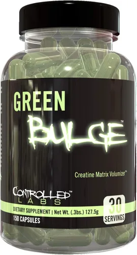 Controlled Labs Suplemento Green Bulge, Volumizador avanzado de matriz de creatina de 30 porciones, mejora la fuerza, el rendimiento y la