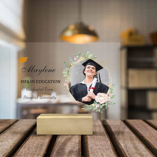 Miniatura 7 de InterestPrint Placa acrílica de graduación personalizada para la clase de 2023, marcos de fotos acrílicos de graduación, letrero acrílico