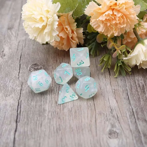 Miniatura 2 de Juego de 7 dados poliédricos DND de resina, juego de mesa de escritorio, juego de mesa para juegos de rol, mazmorras y dragones, país de las Verde
