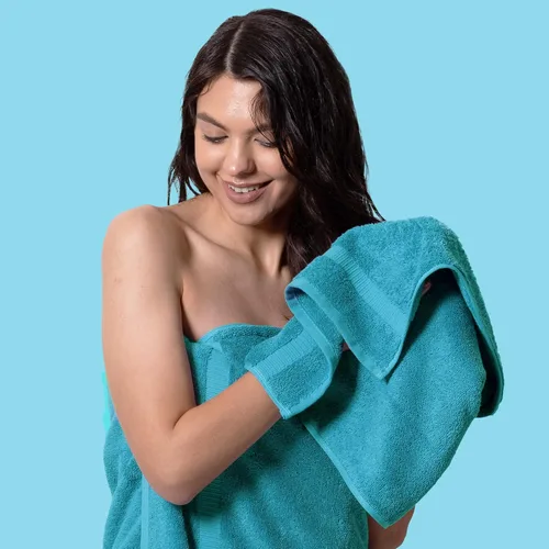 Miniatura 3 de Chakir Turkish Linens - Toallas turcas de 100% algodón, suaves y absorbentes (juego de 3 toallas personalizables, color aguamarina)