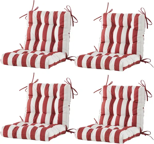 Miniatura 27 de BLISSWALK Cojines para sillas de exterior, 40 x 20 x 4 pulgadas, cojín de mimbre grueso con respaldo bajo y lazos para muebles de patio, floral