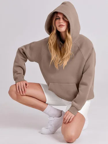 Miniatura 7 de ANRABESS - Sudaderas con capucha para mujer, sobre talla, de vellón de manga larga, modelo de 2024, para otoño