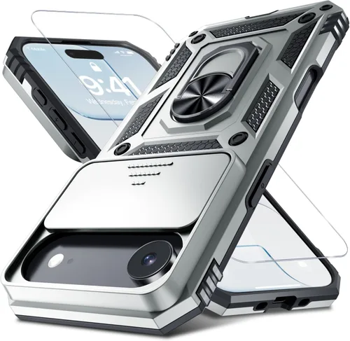 Miniatura 173 de Janmitta - Funda para iPhone 14 Pro con cubierta deslizante para lente de cámara incorporada + protector de pantalla, funda de cuerpo completo