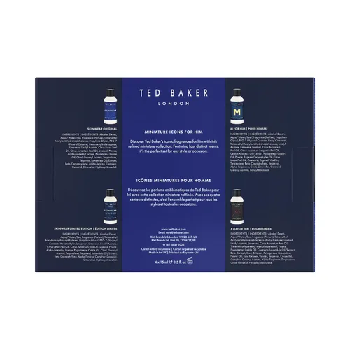 Miniatura 3 de Ted Baker Mini Colonia Set de Regalo para Él Mini Eau de Toilette: Skinwear, Skinwear Edición Limitada, M, X2O, Colección de Fragancias para Hombre