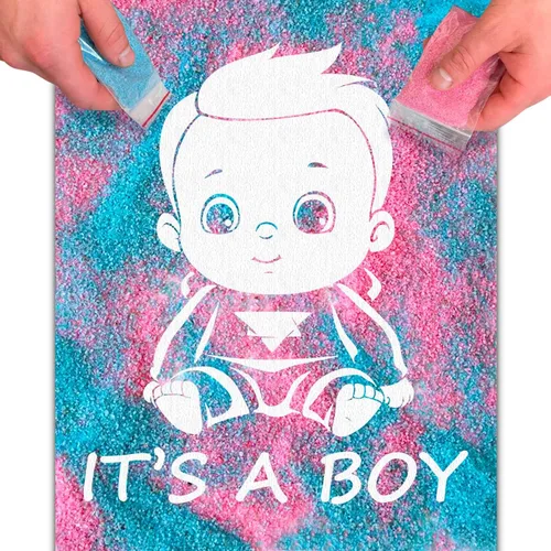 Miniatura 12 de FETTIPOP Lienzo de arte mágico, exponiendo arte de arena (revelación de género - It's a Girl - Glitter) - Anuncio sorpresa de embarazo de baby