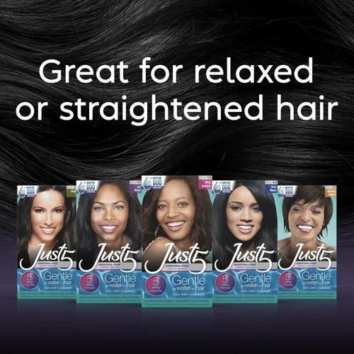 Miniatura 6 de Just 5 Tinte permanente para el cabello de las mujeres en 5 minutos con acondicionador, coloración del cabello gris para las mujeres - Negro azabache