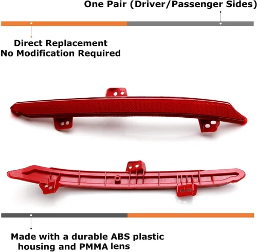 Miniatura 2 de iJDMTOY Reemplazo de lente reflector de parachoques trasero rojo OEM compatibles con Honda Accord Sedán 2018-2022, ensamblaje OE-Spec LH RH