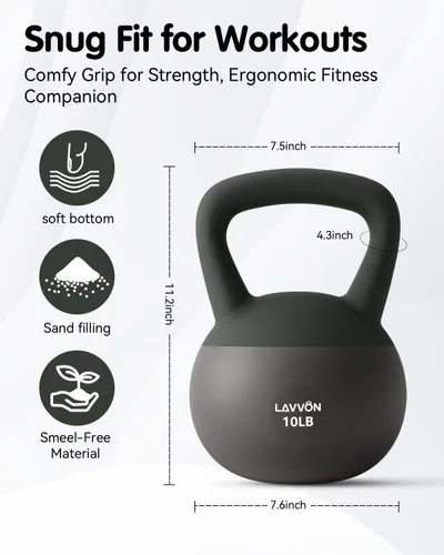 Miniatura 5 de Soft Kettlebell - Cushioned Impact-Resistant Base and Anti-Slip, Kettle bell Anti-Slip Grip Weight for Home Workouts, Safe Strength Training