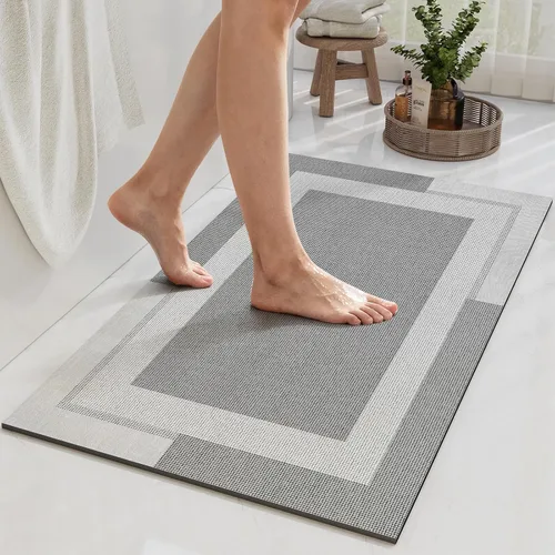 Miniatura 24 de YDKGL Alfombra de Baño Antideslizante, Respaldo de Goma Ultra Delgada Alfombras de Baño que Caben Debajo de la Puerta Secado Rápido Súper Absorbente