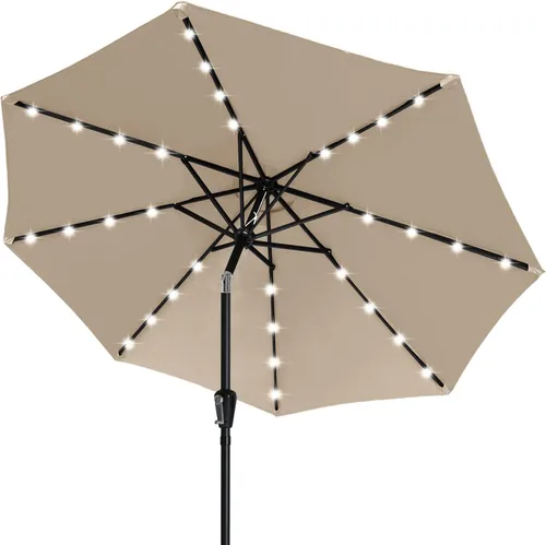 Miniatura 22 de ABCCANOPY Sombrillas solares duraderas para patio con 32 luces LED de 7.5 pies (beige claro)