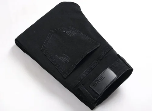 Miniatura 9 de OIIIO Jeans elásticos rasgados de ajuste regular para hombre