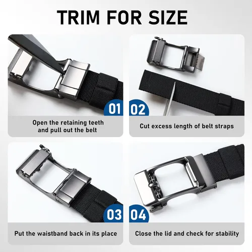 Miniatura 6 de Cinturón estilo trinquete para hombre, cinturón tejido de nailon