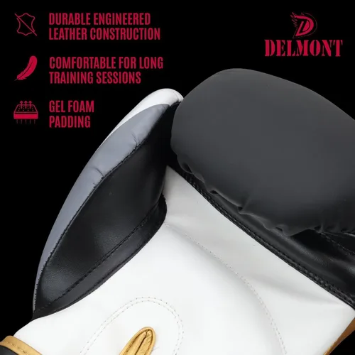 Miniatura 4 de Delmont Guantes de boxeo para hombres y mujeres – Bolsa pesada, guantes de kickboxing, sparring y entrenamiento con acolchado multicapa, soporte
