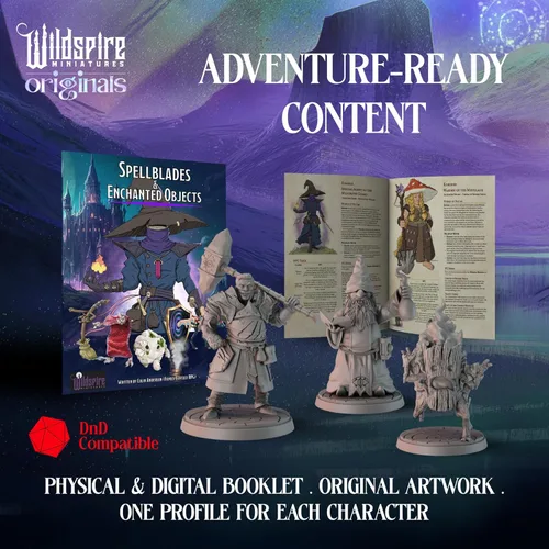 Miniatura 5 de Wildspire Spellblades y Objetos Encantados para Miniaturas DND 28mm-32mm - Personajes Jugador-Personajes, NPC a Granel - Minis D&D Sin Pintar