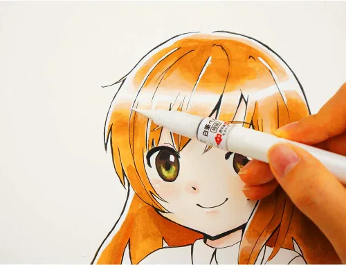 Miniatura 5 de Kuretake Zig Fude - Rotulador de punta fina, tinta blanca recargable, para caligrafía, manga, dibujo, profesional, artista, fabricado en Japón