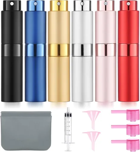 Atomizador de Perfume Vacío de 8ML Botella de Spray de Viaje de Colonia para Recarga Dispensador Portátil de Colonia Mini Rociador para Hombres 6