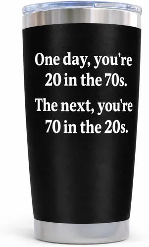 KLUBI Regalos de 70 cumpleaños para mujeres y hombres: regalos de cumpleaños de 70 años para hombres, vaso de 20 onzas, vaso de feliz cumpleaños 70,