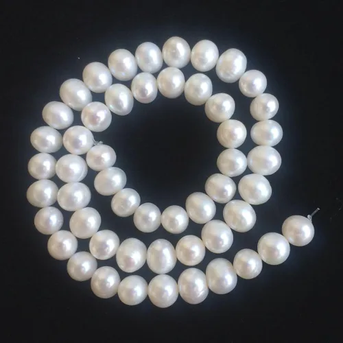Miniatura 3 de Adabele 14 pulgadas real natural AA grado alto brillo patata redonda blanca cultivada de agua dulce perlas sueltas 0.276-0.315 in para fabricación