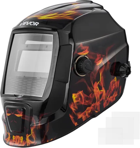 Miniatura 14 de VEVOR Casco de Soldadura de Oscurecimiento Automático, 3.66" x 1.69" Capucha de Soldadura de Color Verdadero, Máscara de Soldador con Energía Solar