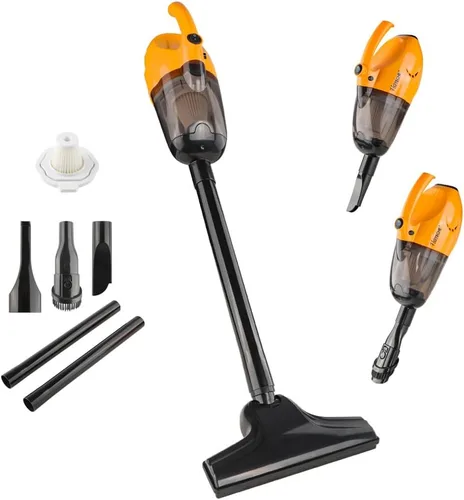 Hoteche Aspiradora con cable vertical, potencia de succión 15 KPa, capacidad de suciedad 0.8L, escoba eléctrica de alta eficiencia para limpieza del