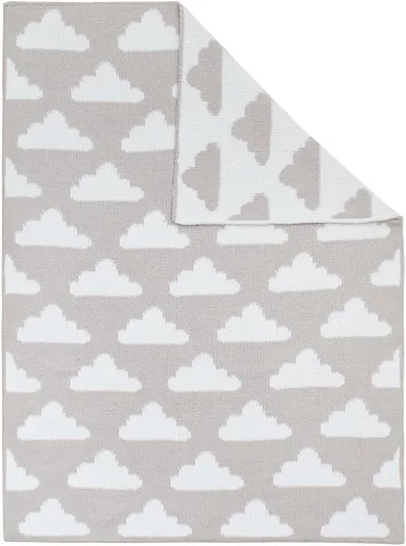 Miniatura 2 de Living Textiles Manta de Chenilla Gris Nubes Suave para Bebé Reversible de Alta Calidad Tejido Acogedor para el Mejor Confort - para Lactante, Niño