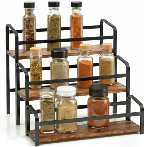 DTUQYX Organizador de Jarabe de Café de 3 Niveles: Estante Vintage para Jarabe de Café con Capacidad para 12 Botellas, Estación de Café de