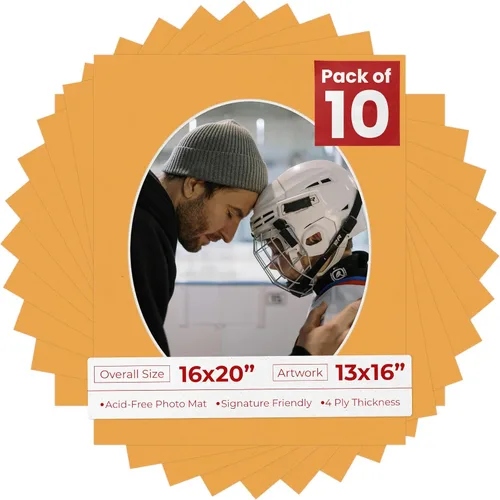 Miniatura 105 de Tapete de 16 x 20 pulgadas con corte biselado para fotos de 13 x 16 pulgadas, apertura de tablero de fotos ovalado negro precortado, sin ácidos