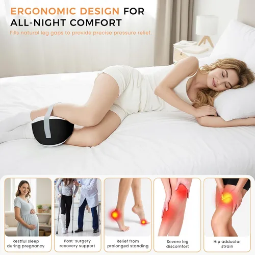 Miniatura 7 de Almohada de rodilla para dormir de lado, almohada de espuma viscoelástica para dormir de lado, correa ajustable y funda lavable extraíble