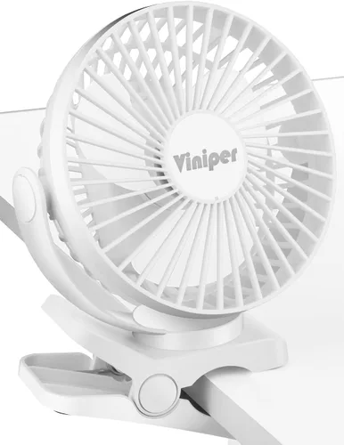 Miniatura 11 de Viniper Ventilador USB con clip de 6 pulgadas, ventilador de escritorio pequeño y portátil: rotación de 360°, ventilador de mesa de viento de 3
