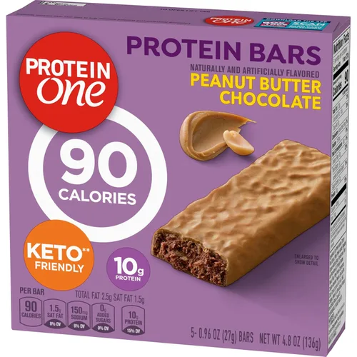 Miniatura 4 de Protein One Barras de proteína de 90 calorías, chocolate con mantequilla de maní, aptas para Keto, 5 unidades, 4.8 onzas