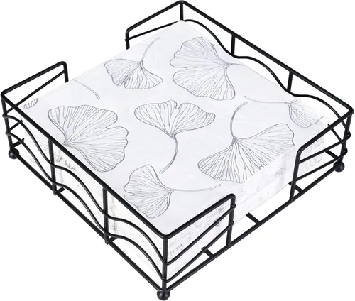 Miniatura 8 de Servilletero plano, elegante servilletero de metal de acero inoxidable para cocina y mesa de comedor, moderno servilletero cuadrado para servilletas