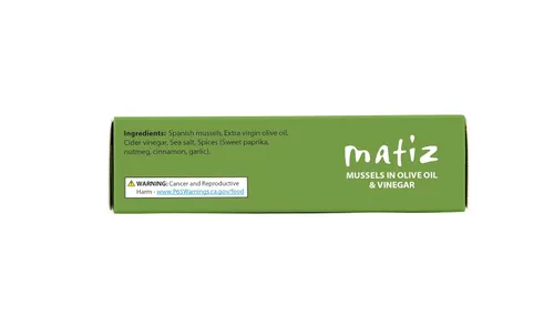 Miniatura 9 de Matiz Mejillones españoles en aceite de oliva virgen extra y vinagre de sidra de manzana 3.92 oz - 1 paquete Hecho a mano en Galicia, España