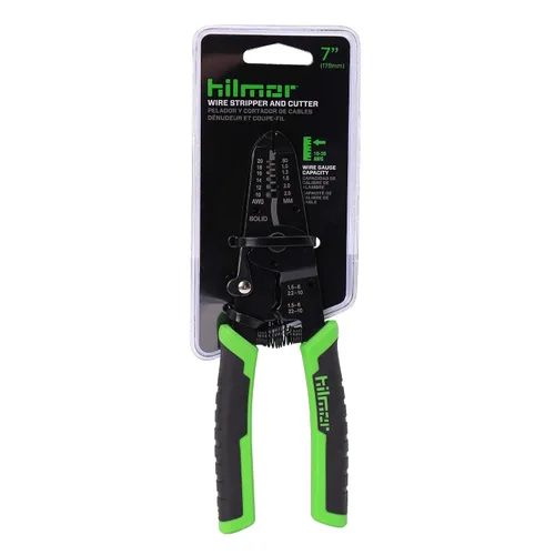 Miniatura 10 de Hilmor Pelacables de 7" con mango de goma, negro y verde, WS7 1885426