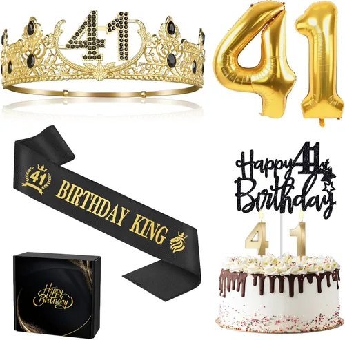 Miniatura 9 de Regalos de cumpleaños número 17 para niño, decoraciones de cumpleaños número 17 para niños, suministros de decoración de fiesta, incluyendo corona