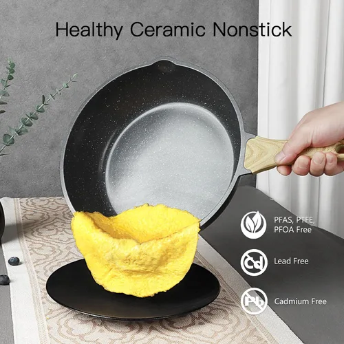 Miniatura 3 de GiPP Juego de ollas y sartenes de cerámica antiadherentes, juego de 18 utensilios de cocina antiadherentes, juego de cocina saludable no tóxico