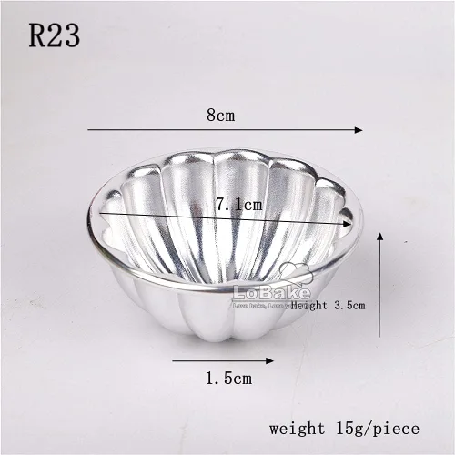 Miniatura 2 de LoBake Moldes ondulados de aluminio para tartas de flores y calabazas, moldes de jalea para pudín, para magdalenas, herramientas para hornear (R23)