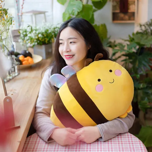 Miniatura 5 de GOOC Almohada de peluche de abejorro de 20 pulgadas, almohada de peluche de abejorro para abrazar, almohada de abeja de miel, regalo de anime