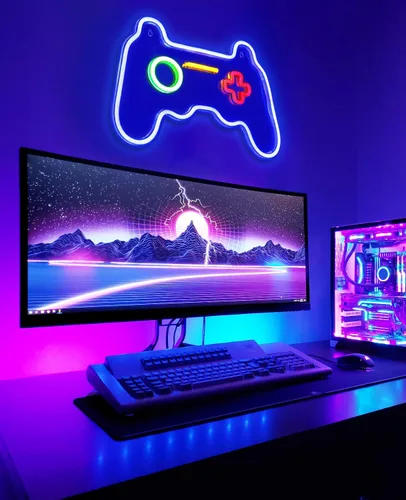 Miniatura 7 de Letrero de neón para jugador, letrero de neón LED para decoración de habitación de adolescentes y niños, decoración de pared de sala