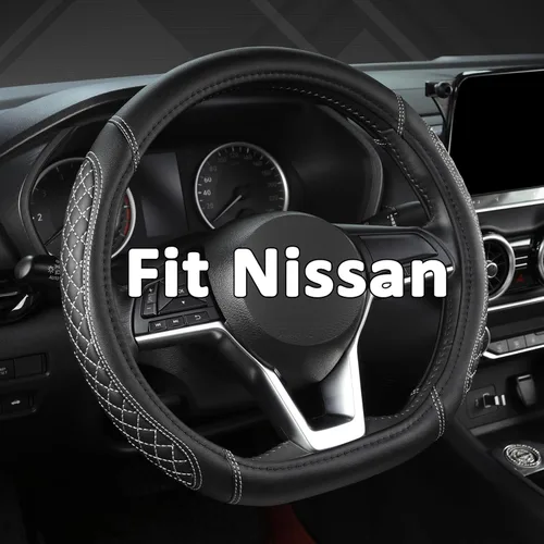 Miniatura 13 de West Llama - Funda personalizada para volante de automóvil para Nissan (Negro-Tamaño estándar)