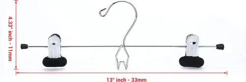 Miniatura 5 de 6 perchas de calidad para pantalones resistentes para falda/colgador de metal, clips ajustables extra anchos, multiapilables, para añadir