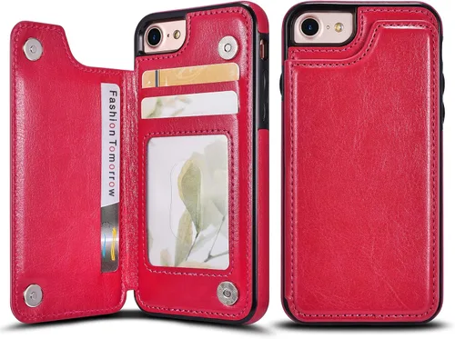 Miniatura 10 de Funda de piel tipo cartera para iPhone con (dos cierres magnéticos), (ranuras para tarjetas) función atril