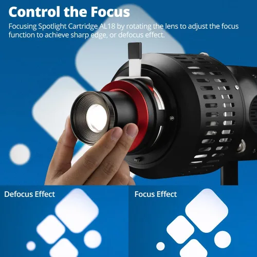 Miniatura 4 de AMBITFUL AL-18 Pro - Foco óptico Snoot para fotografía, kit de fotografía profesional Bowens Mount Snoot, compatible con LE200, LE300 SL60W, SL60II