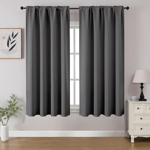 Miniatura 52 de CUCRAF - Cortinas opacas beige de 45 pulgadas, juego de 2 paneles con bolsillo para barra, cortinas para oscurecer dormitorios y sala de estar