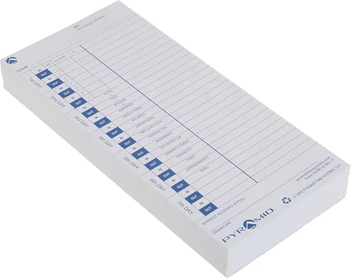 Miniatura 3 de Tarjetas de tiempo recicladas Pyramid™ 30% para modelos piramidales 3500 y 3700, 4" x 9", paquete de 100