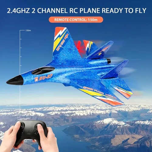Miniatura 9 de SU27 RC Fighter Plane Principiante Avión RC 6-Axis Estabilizador Automático Control Remoto Aeronave Planeador Listo para Volar Resistente a Choques