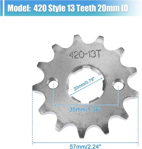 Miniatura 3 de X AUTOHAUX 1 juego de 420 estilos 13 dientes 0.787 in ID motocicleta piñón delantero motor apto para motocicleta 50cc 70cc 110cc 125cc motocicleta