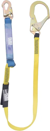 Miniatura 2 de Palmer Safety L112111 Cordón de Seguridad de Protección contra Caídas - Doble Pierna con Gancho para Varilla Corrugada, Amortiguador de Impacto